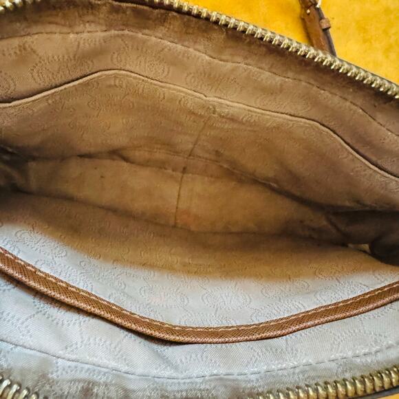 Michael Kors Jet Set East West Shoulder Crossbody Leather Bag Beown Luggage - Picture 13 of 14